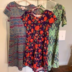 Girl Lularoe Dress Lot of 3 in Size 8 Bundle
